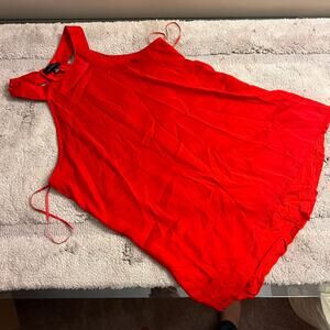 Red Satin tank top0